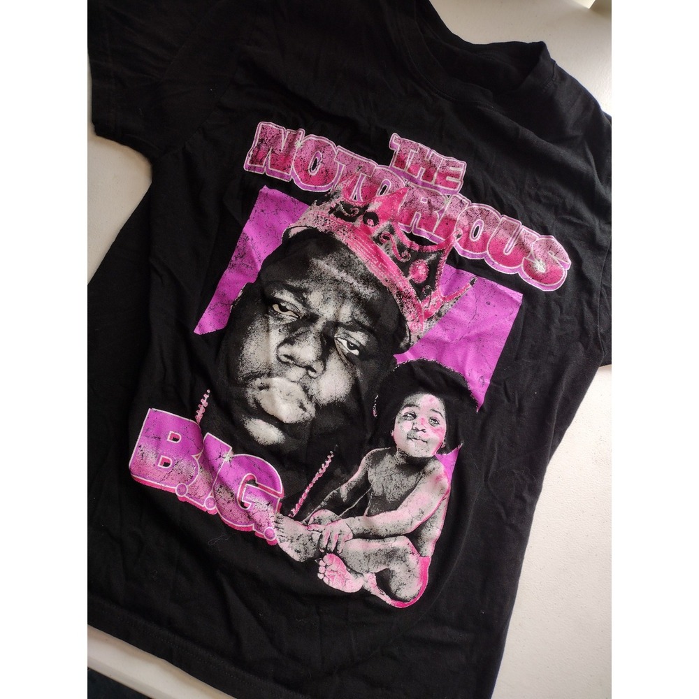 The Notorious B.I.G. Graphic T-Shirt‎ Black Pink Biggie Smalls Rap Tee Large - Picture 2 of 5